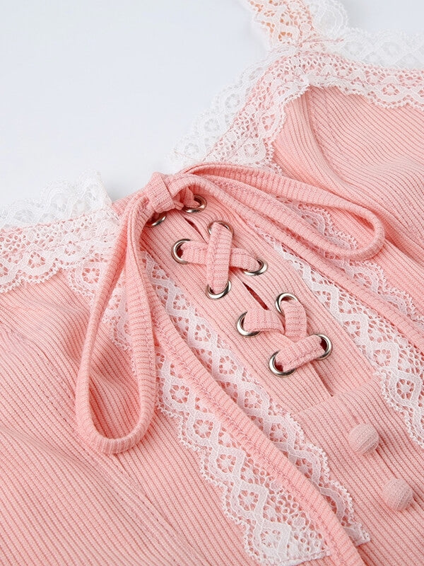 Angelic pink lace camisole Kawaii Side