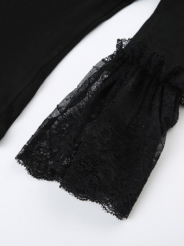 Black angel lace top Kawaii Side