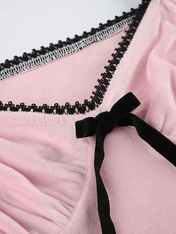 Deanna vintage pink top Kawaii Side