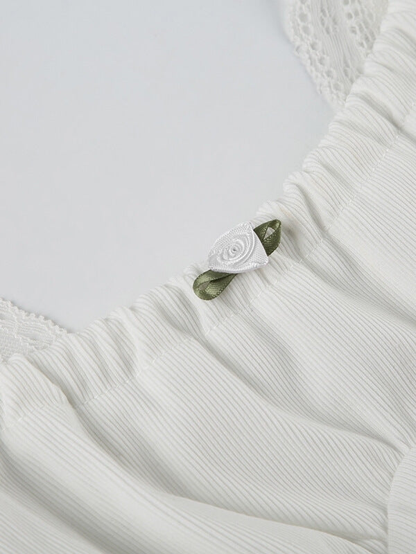 Delilah lace trimmed fake two-piece camisole Kawaii Side