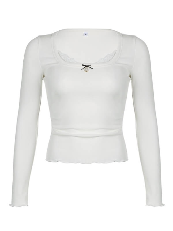 Giselle lace pearl top Kawaii Side