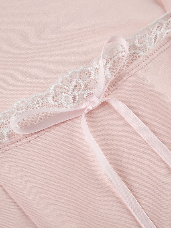 Irene soft pink ribbon top Kawaii Side