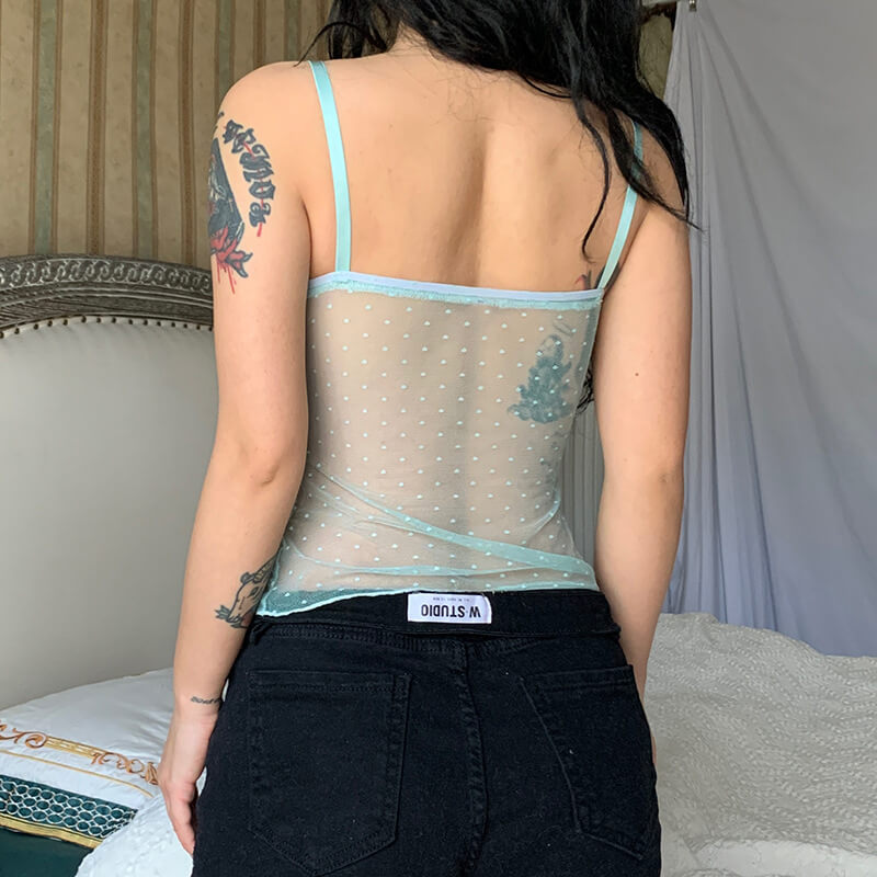 Mermaid aesthetic mint camisole Kawaii Side