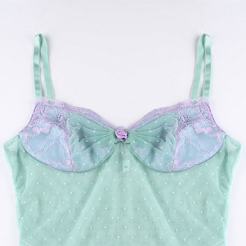 Mermaid aesthetic mint camisole Kawaii Side