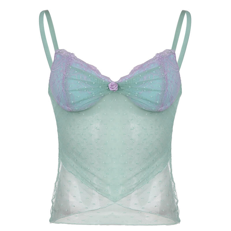 Mermaid aesthetic mint camisole Kawaii Side