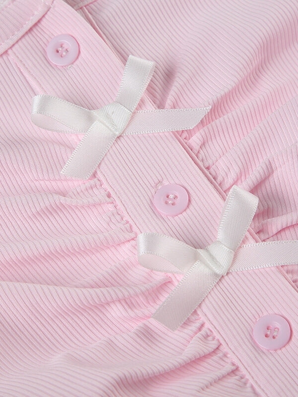 Nadia girly bow crop top Kawaii Side