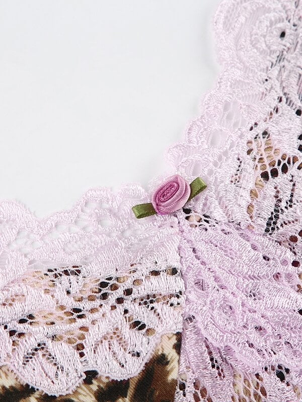 Nevaeh leopard lace cami Kawaii Side