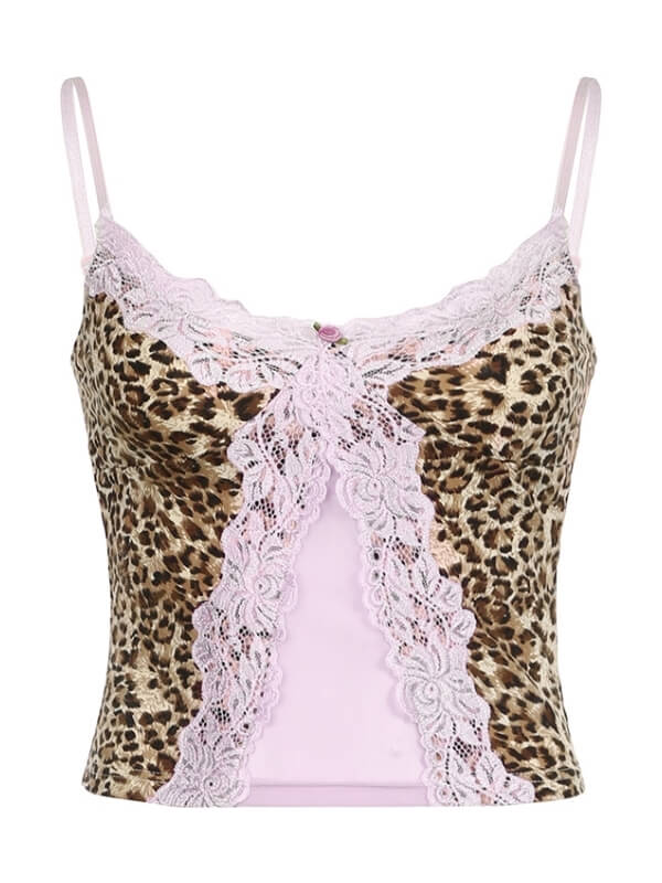 Nevaeh leopard lace cami Kawaii Side
