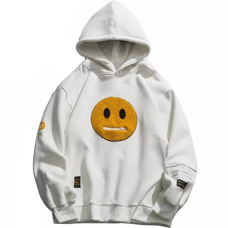 Zipper Emoji Hoodie Kawaii Side