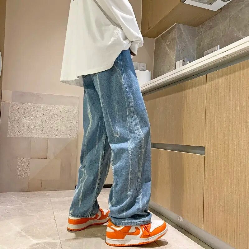 Paint Drip Baggy Jeans Kawaii Side