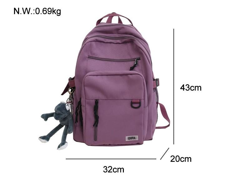 Double-Deck Waterproof School Backpack Kawaii Side
