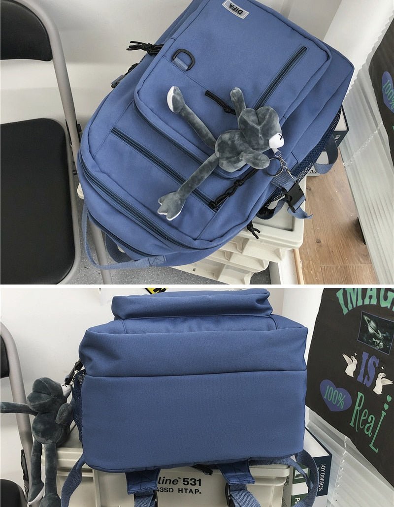Double-Deck Waterproof School Backpack Kawaii Side