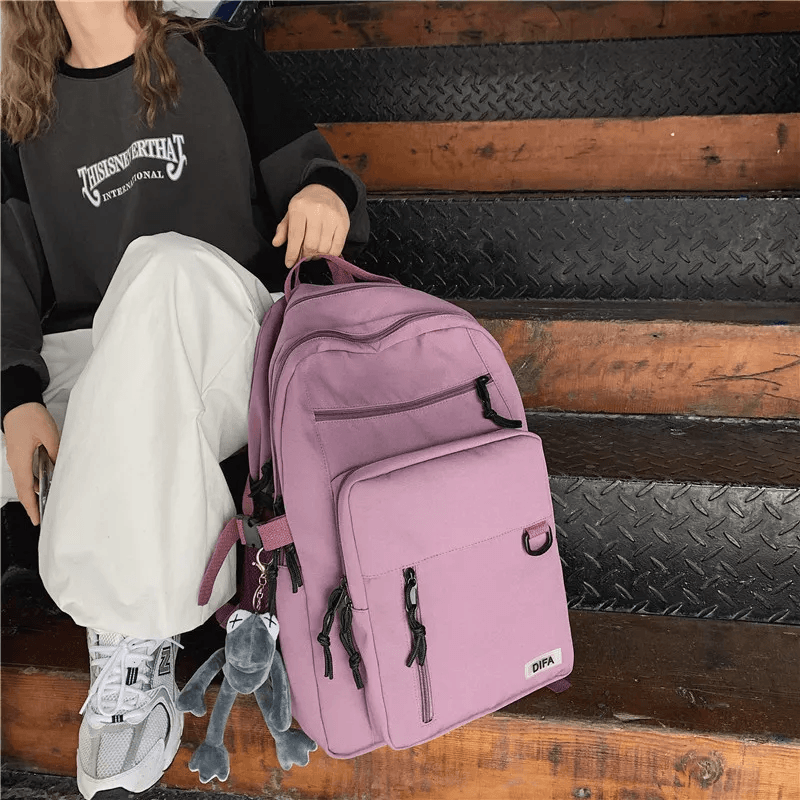 Double-Deck Waterproof School Backpack Kawaii Side