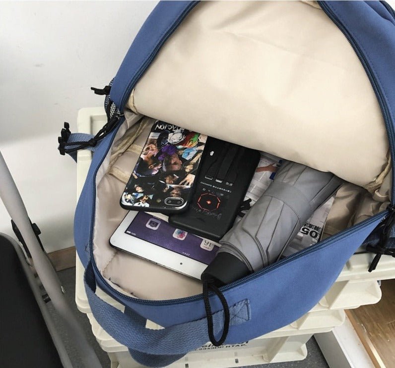 Double-Deck Waterproof School Backpack Kawaii Side
