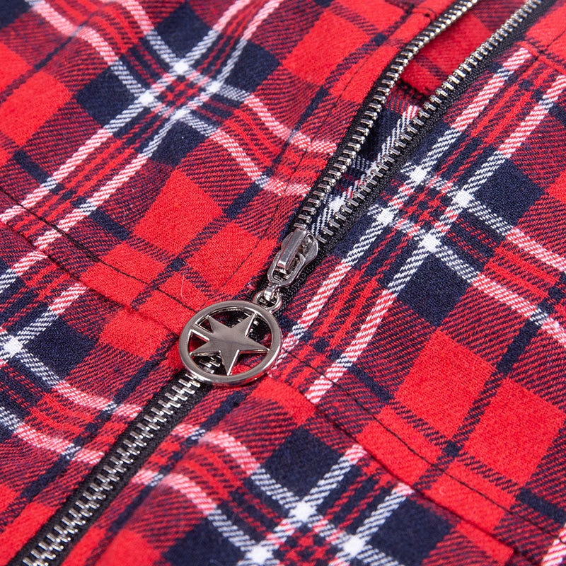 Egirl Punk Rock Plaid Straps Skirt Kawaii Side