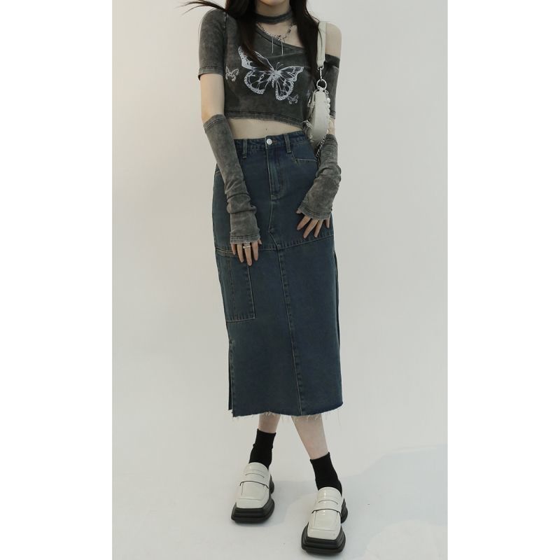 Fairy Grunge Butterfly Crop Top Kawaii Side