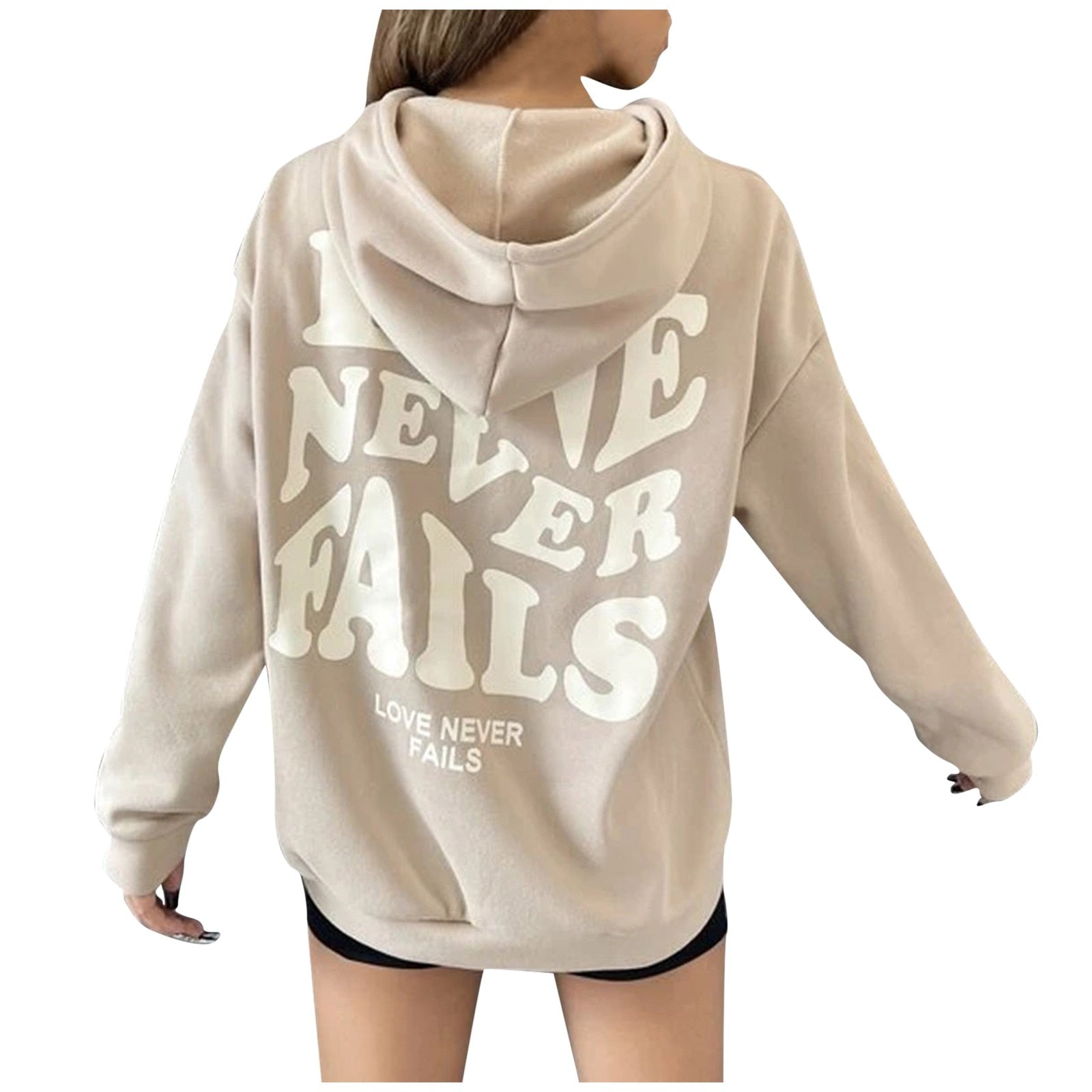 Love Never Fails Aesthetic Hoodie Kawaii Side