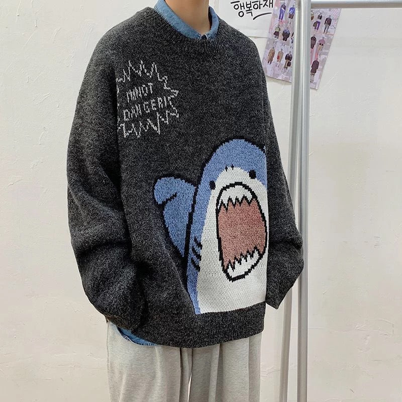 Happy Shark Sweatshirt Kawaii Side