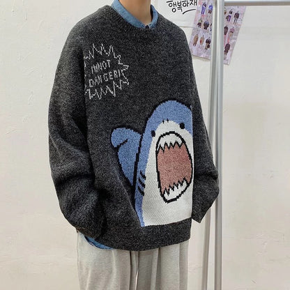 Happy Shark Sweatshirt Kawaii Side