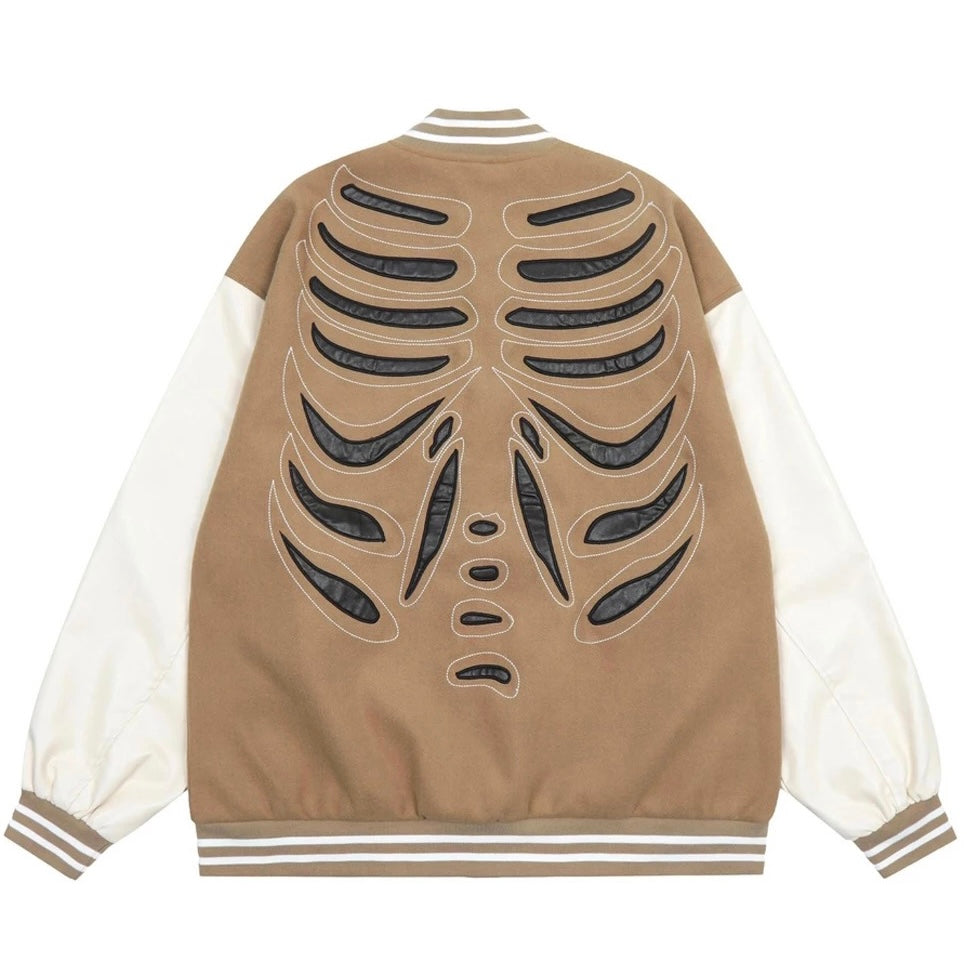 Skeleton Varsity Jacket Kawaii Side