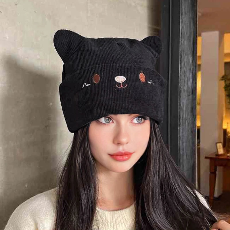 Kawaii Cat Knitted Hat Kawaii Side