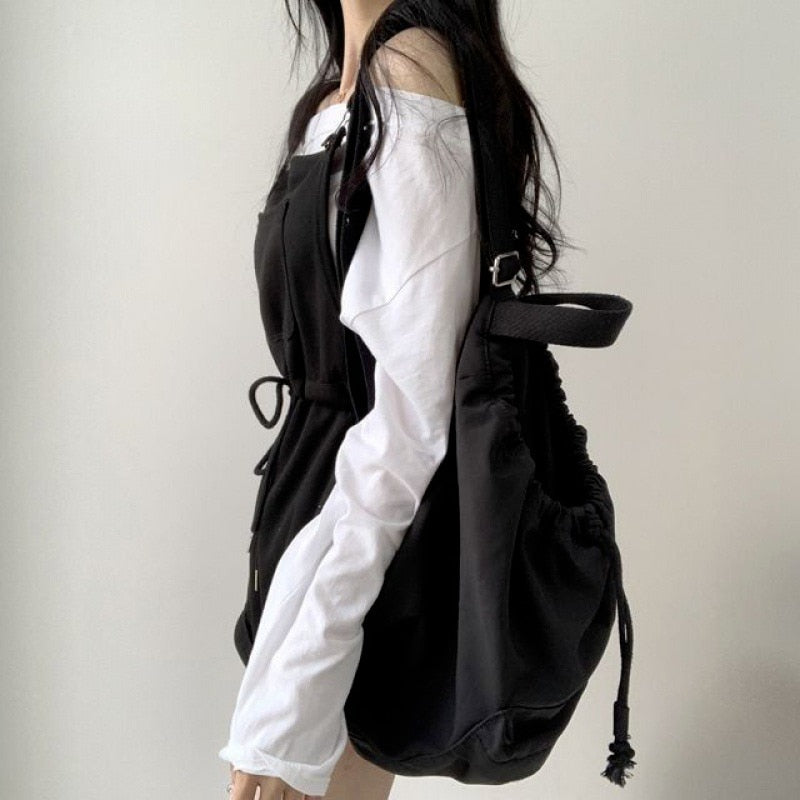 Lace-up Casual Overalls Kawaii Side
