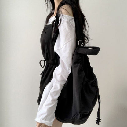 Lace-up Casual Overalls Kawaii Side