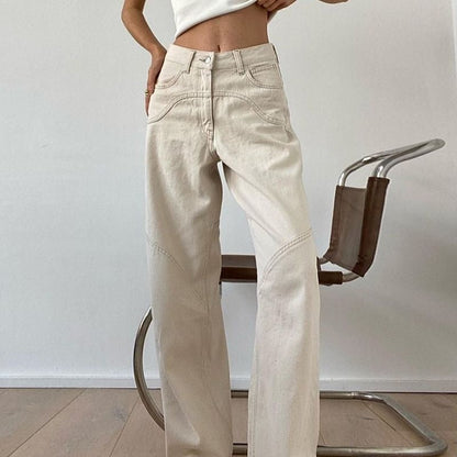 Korean High Waist Jeans Kawaii Side