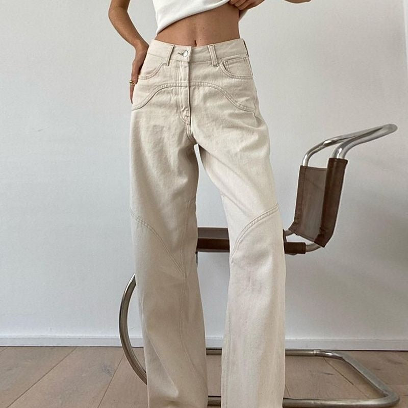 Korean High Waist Jeans Kawaii Side