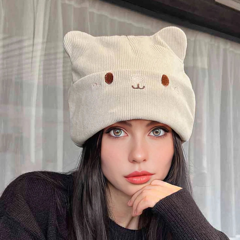 Kawaii Cat Knitted Hat Kawaii Side