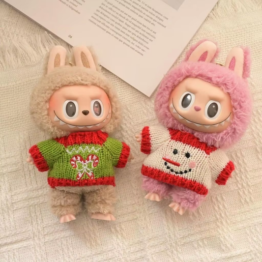 Candy Cane & Snowman Outfit (Labubu Not Included)
