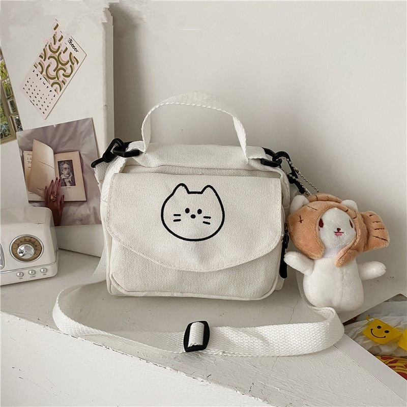 Kawaii Fresh Canvas Shoulder Bag Kawaii Side