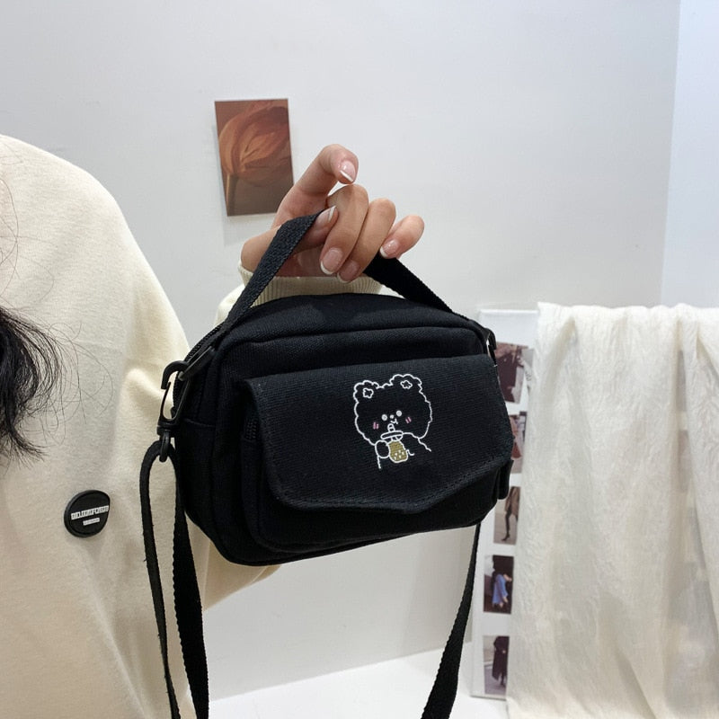 Kawaii Fresh Canvas Shoulder Bag Kawaii Side