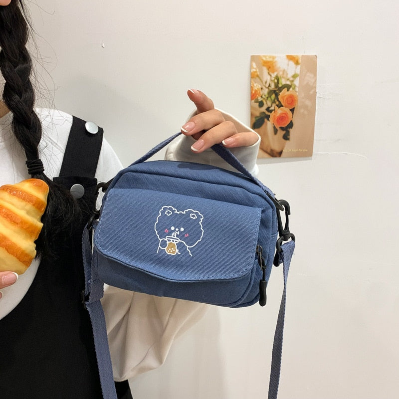 Kawaii Fresh Canvas Shoulder Bag Kawaii Side