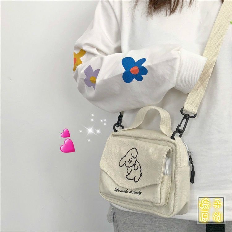 Kawaii Fresh Canvas Shoulder Bag Kawaii Side