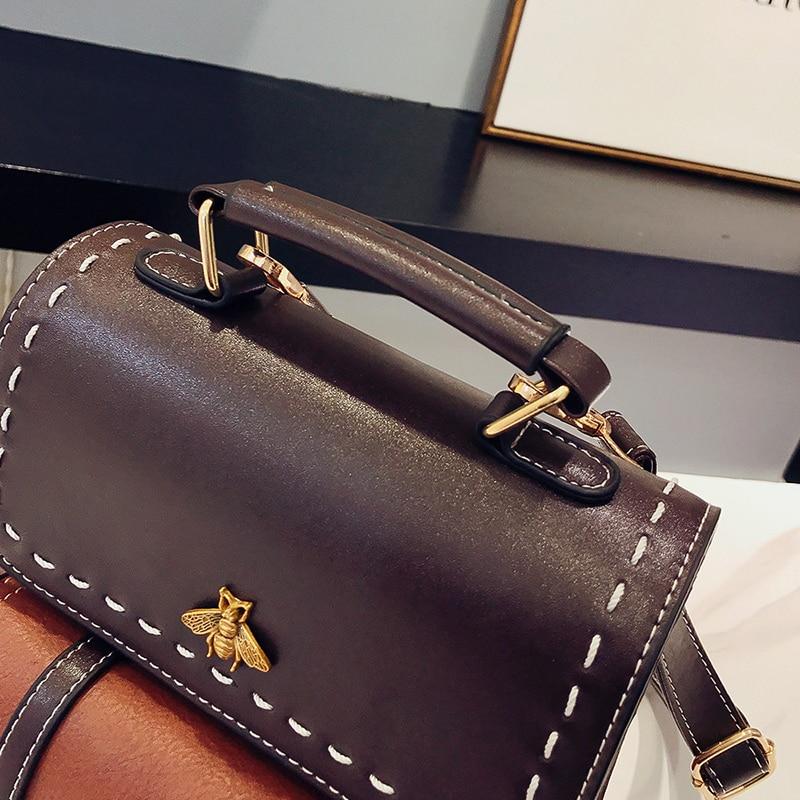 Little Bee Vintage Faux-Leather Backpack Kawaii Side