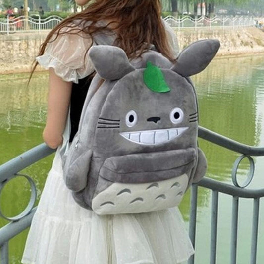 Mochila Felpuda Meu Amigo Totoro Ghibli Kawaii Bolsas e Mochilas GatoGeek