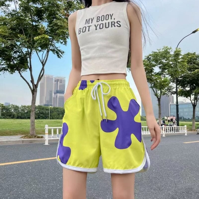 Coral Sports Shorts Kawaii Side