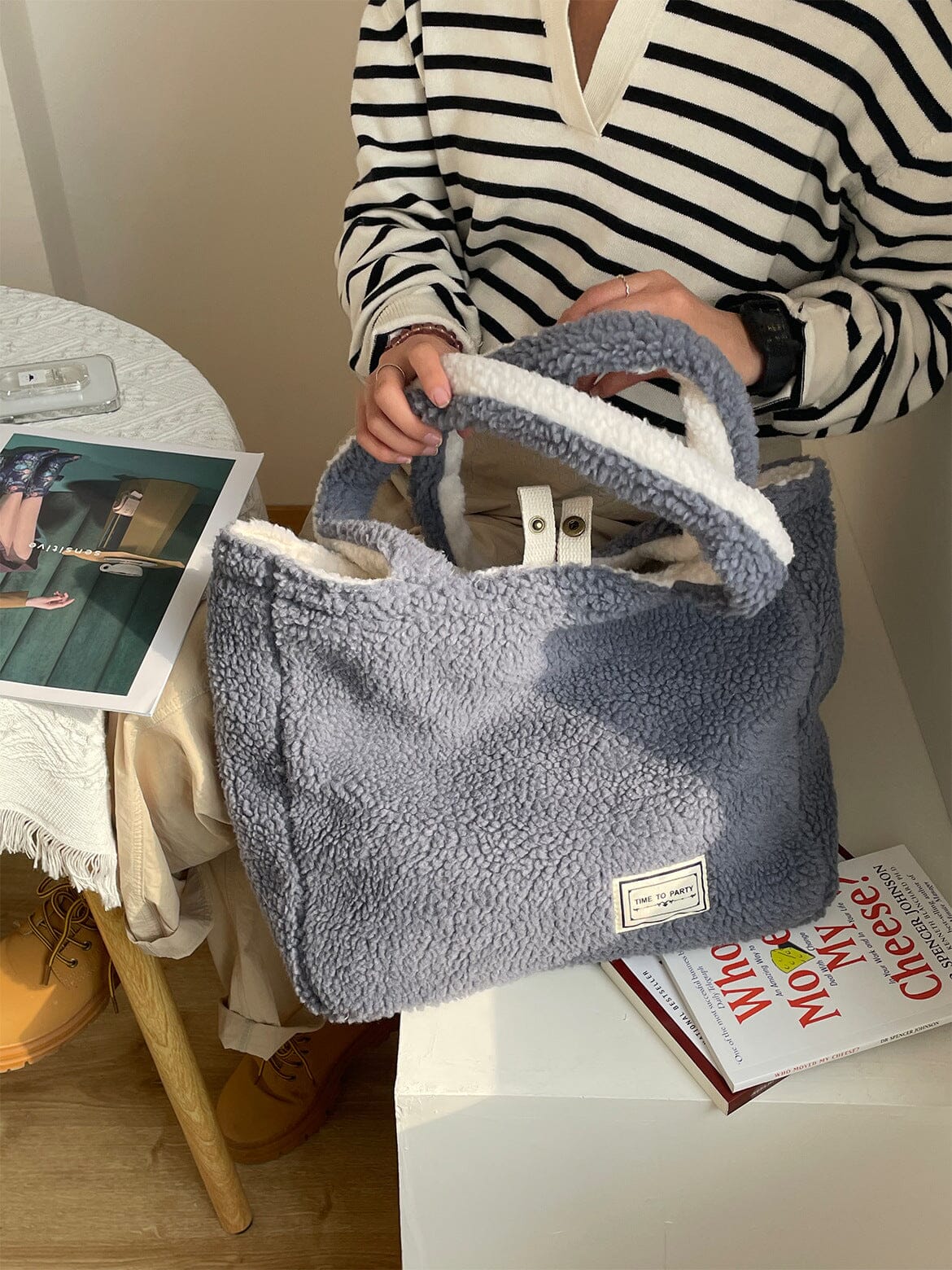 Cute Reversible Tote Bags Kawaii Side