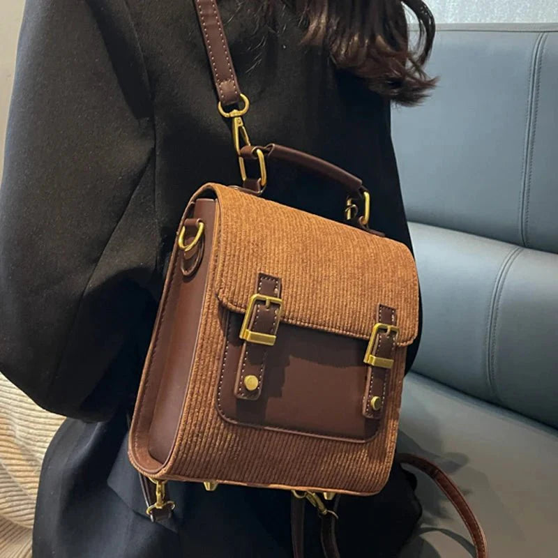 Small Vintage Corduroy Bag Kawaii Side