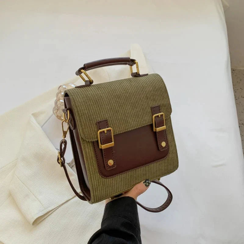 Small Vintage Corduroy Bag Kawaii Side
