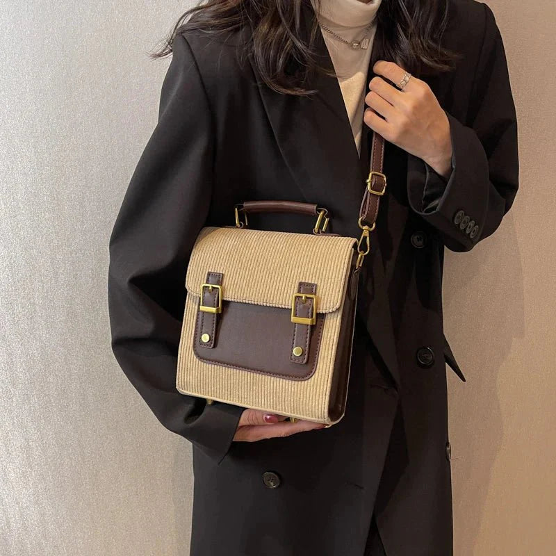 Small Vintage Corduroy Bag Kawaii Side