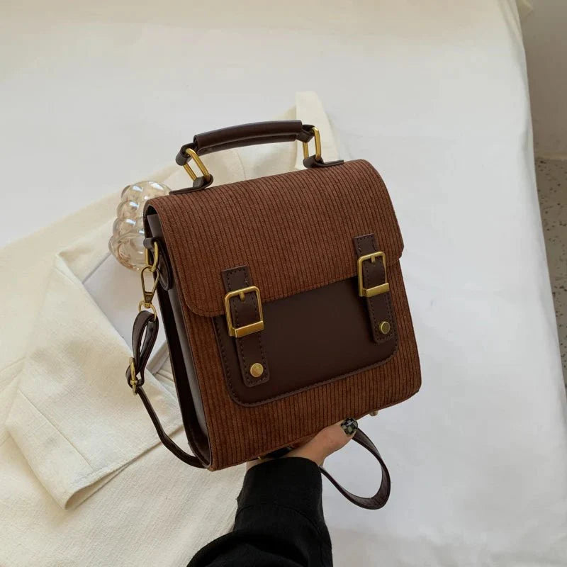 Small Vintage Corduroy Bag Kawaii Side
