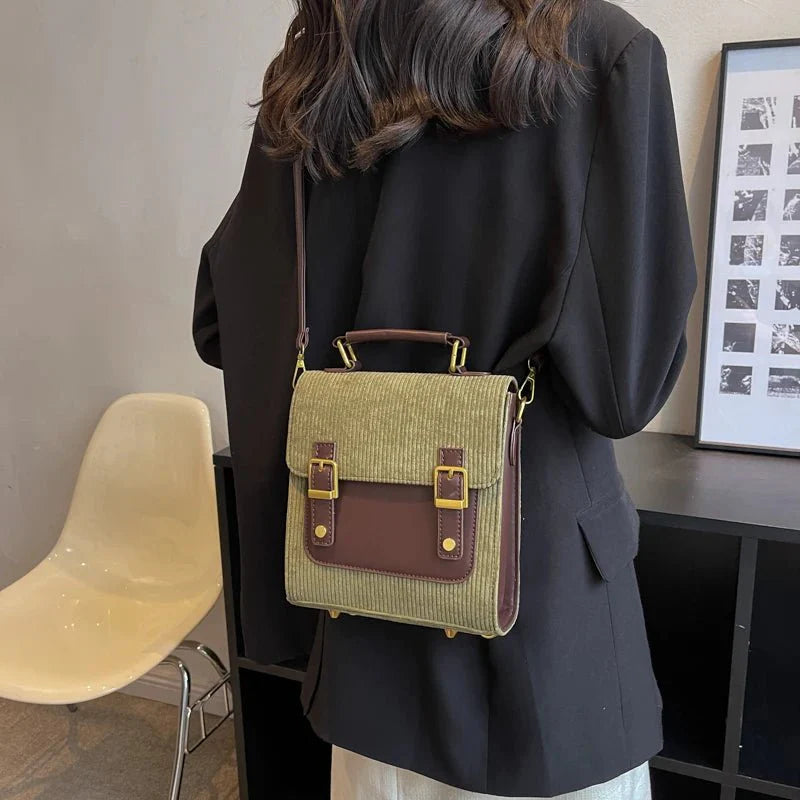 Small Vintage Corduroy Bag Kawaii Side