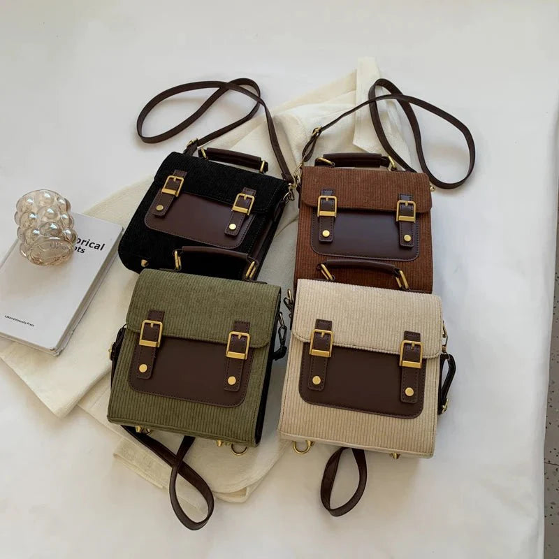 Small Vintage Corduroy Bag Kawaii Side