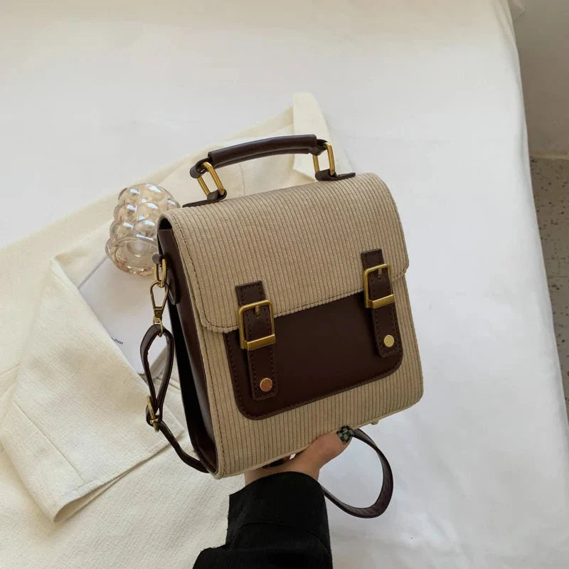 Small Vintage Corduroy Bag Kawaii Side