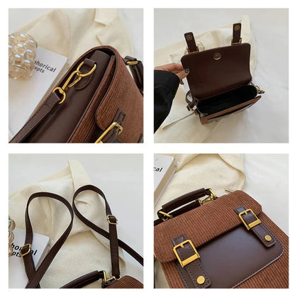 Small Vintage Corduroy Bag Kawaii Side