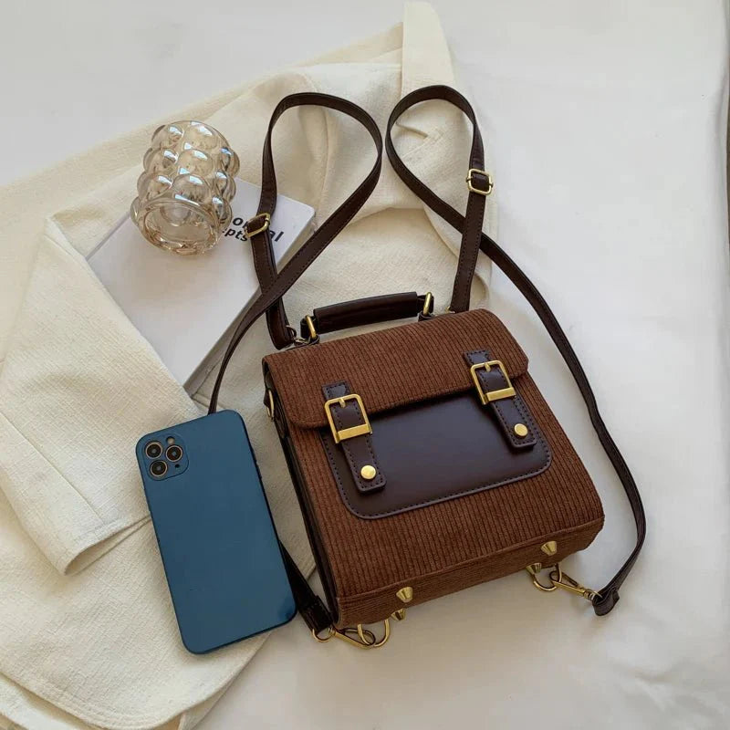 Small Vintage Corduroy Bag Kawaii Side