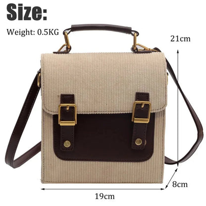 Small Vintage Corduroy Bag Kawaii Side