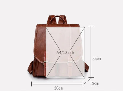 Soft Faux Leather Vintage Backpack Kawaii Side